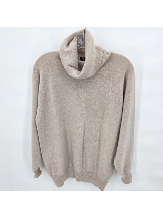 King Deer Sweaters - King Deer Cashmere Sweater Womens M Beige Turtleneck Pullover Soft Knit Luxury